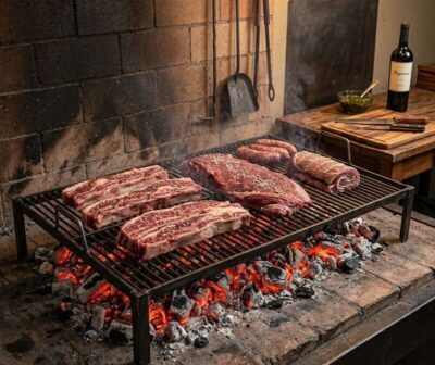 parrilla para asados de hierro clásica reforzada