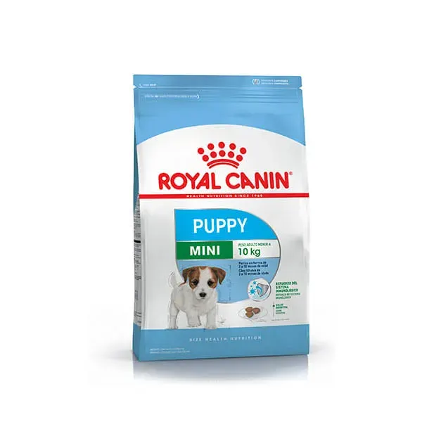 presentación de alimento royal canin mini puppy para cachorros de raza chica