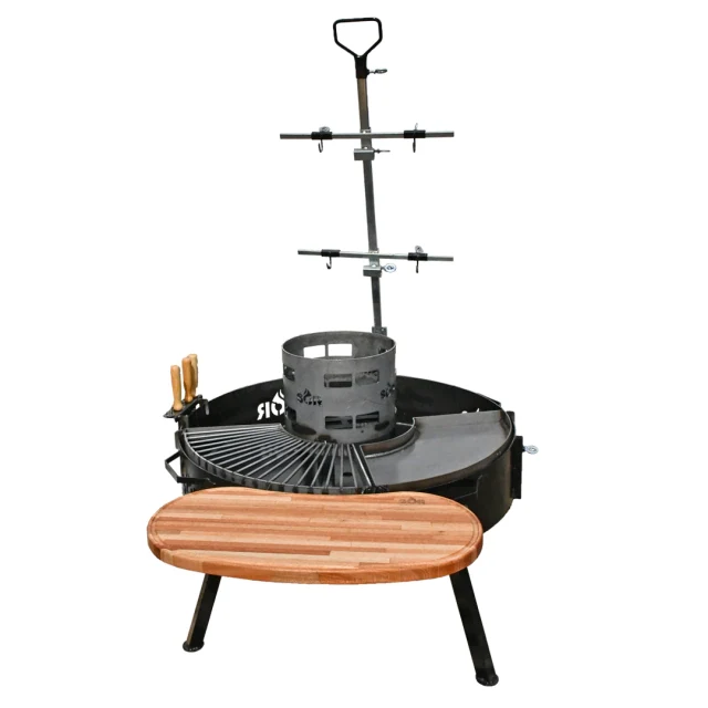 asador de hierro completo con patas y estaca cruz