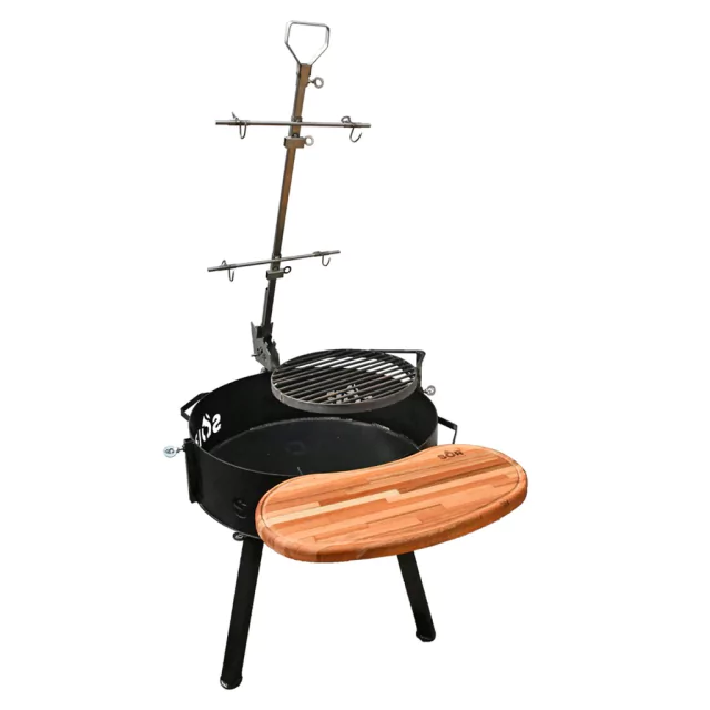 fogonero asador pequeño con estaca cruz