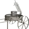 fogonero asador con ruedas de acero inoxidable